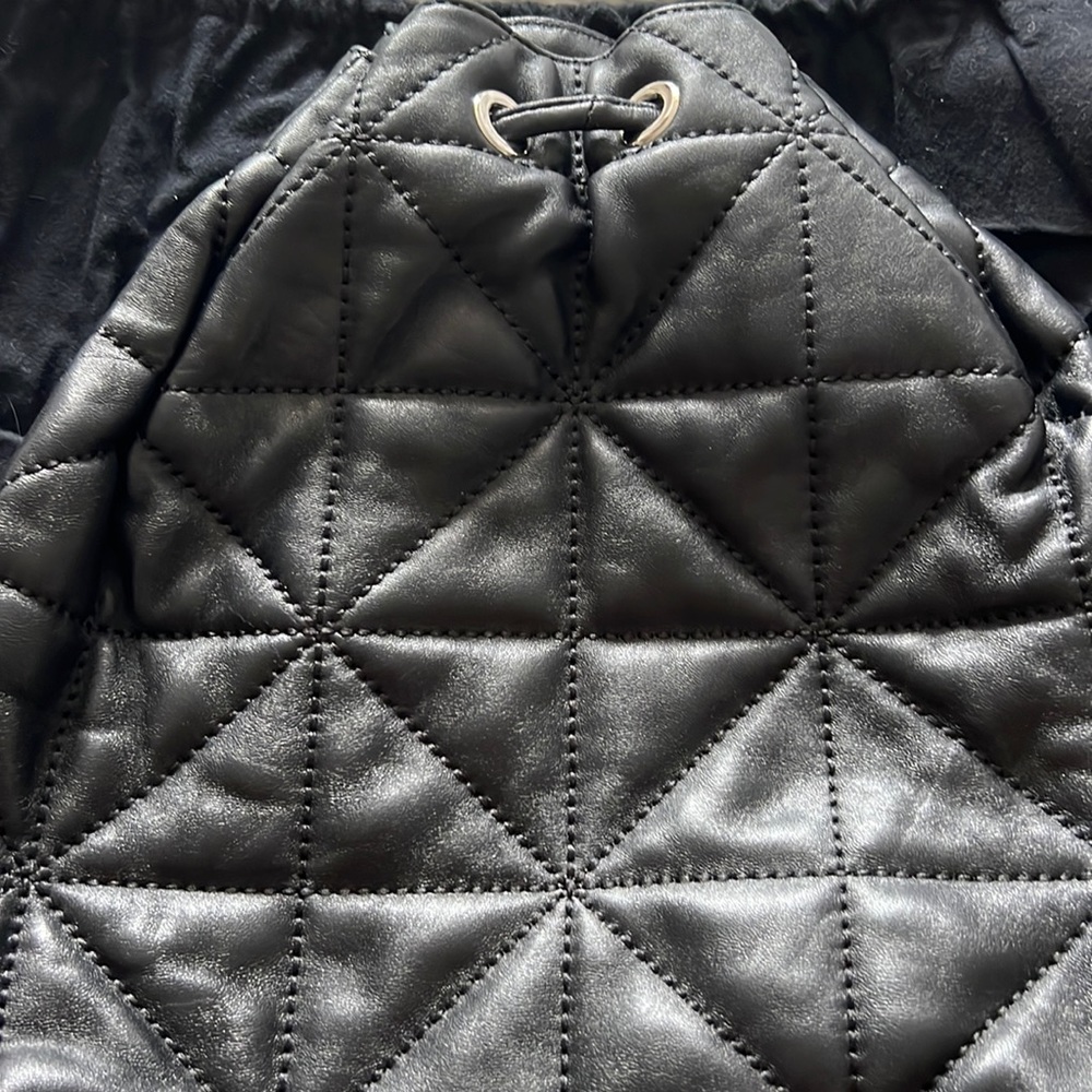 Leather backpack purse